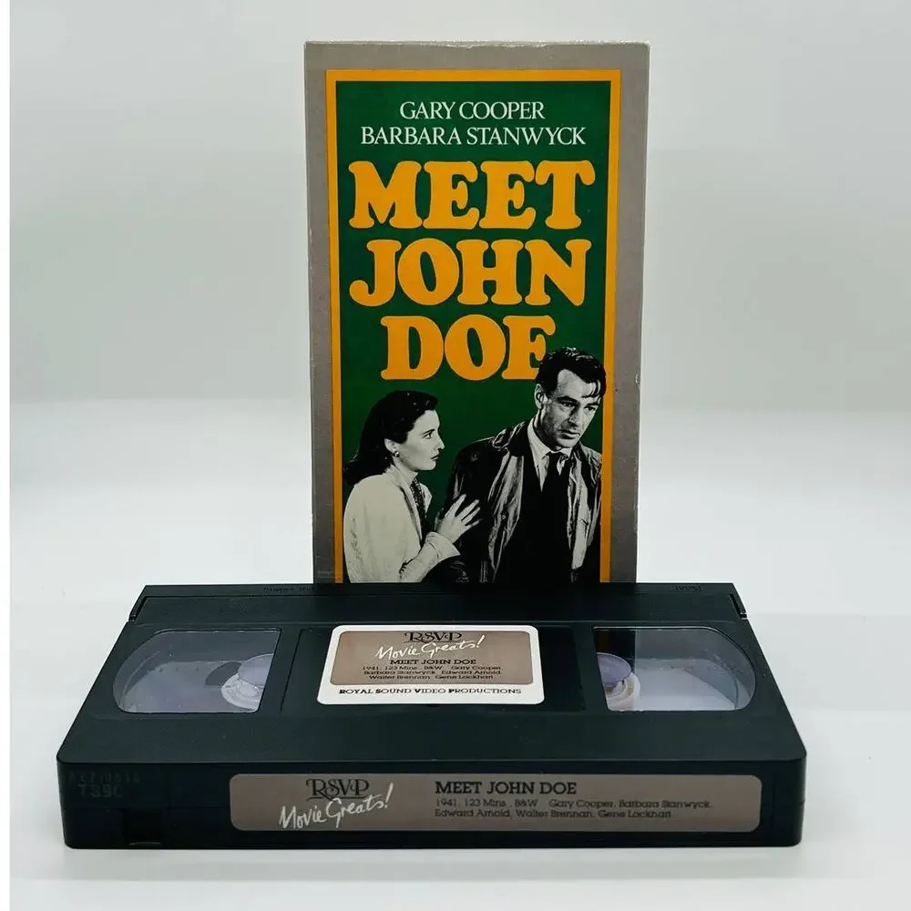 VTG Meet John Doe VHS Tape‎ Gary Cooper Barbara Stanwyck Classic Film Movie 1941